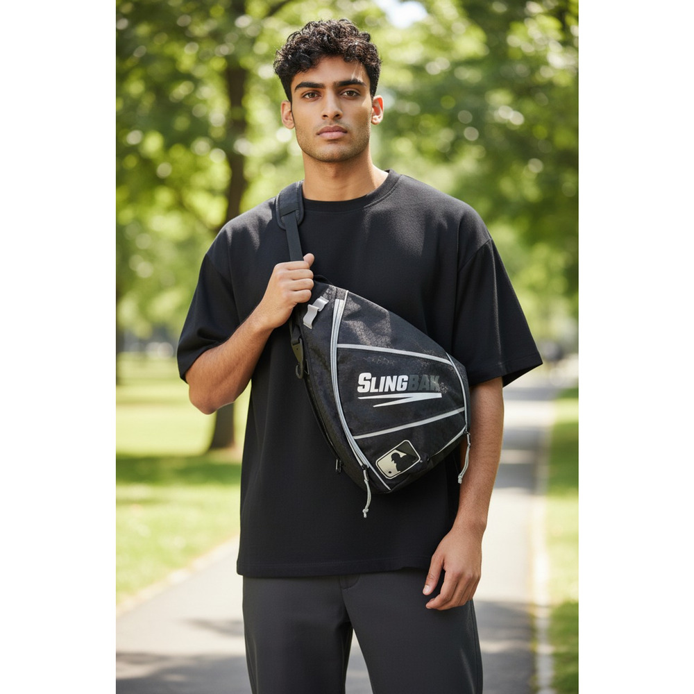 Franklin SlingBak Mens Baseball Equipment Backpack Black One Size MLB Logo